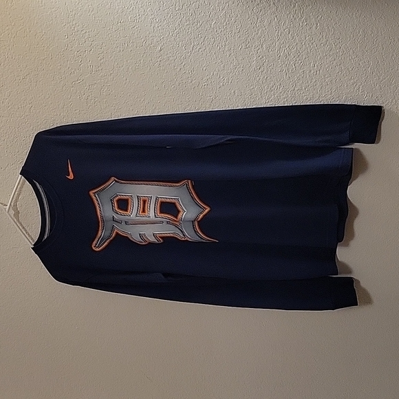 MLB Detroit Tigers Long-sleeve T-shirt - Navy Blue - Medium - Picture 3 of 12